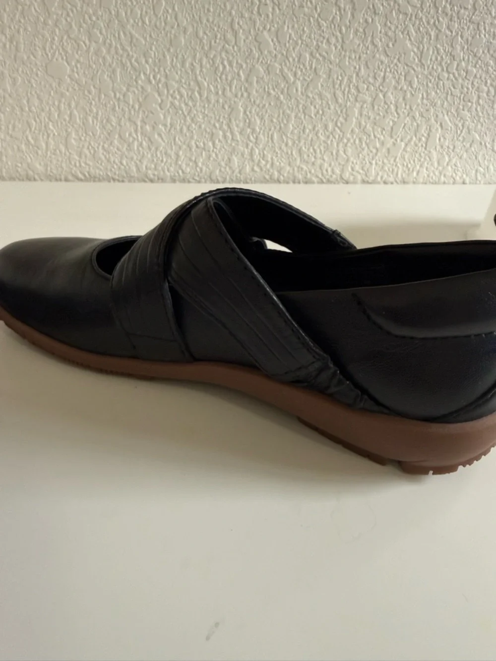 Romika Black Leather Shoes | Velcro Strap Mary Jane Style | Euro‎ 40 US 9-9.5